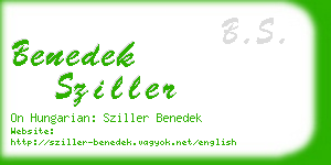 benedek sziller business card